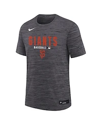 Nike Big Boys and Girls Black San Francisco Giants Authentic Collection Velocity Dri-fit T-Shirt