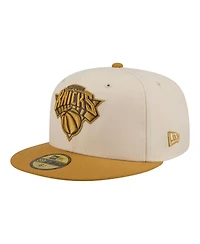 New Era Men's Cream/Tan York Knicks Two-Tone Color Pack 59FIFTY Fitted Hat