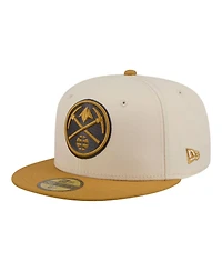 New Era Men's Cream/Tan Denver Nuggets Two-Tone Color Pack 59FIFTY Fitted Hat