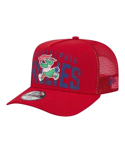 New Era Big Boys and Girls Red Philadelphia Phillies Logo Fade A-Frame 9FIFTY Snapback Hat