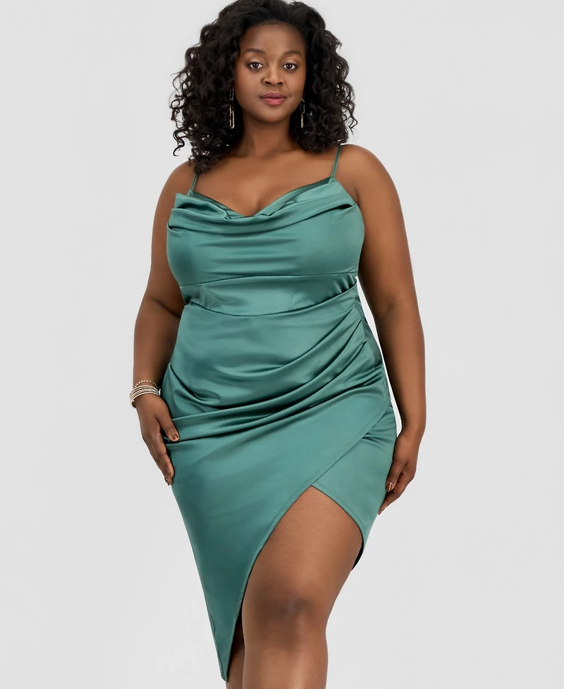 Emerald Sundae Trendy Plus Asymmetric Sleeveless Bodycon Dress