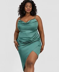 Emerald Sundae Trendy Plus Asymmetric Sleeveless Bodycon Dress