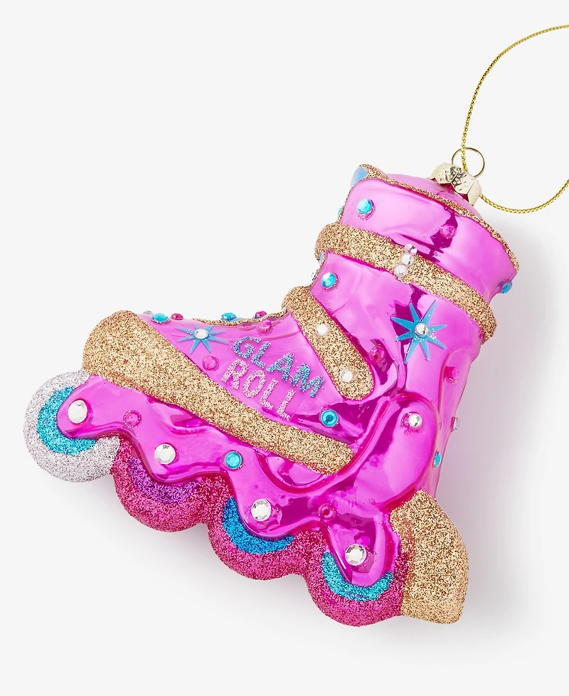 Holiday Lane Disco Brights Glass Roller Skate Boot Ornament, Macy's Exclusive