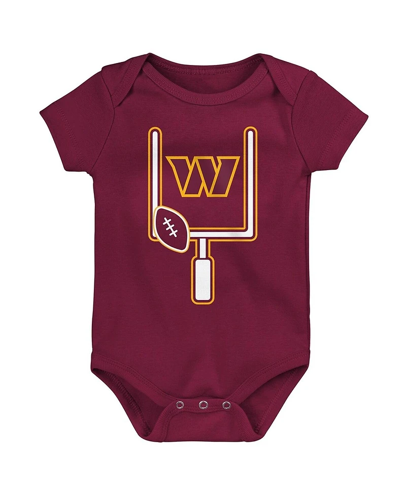 Outerstuff Baby Boys and Girls 3-Pack Washington Commanders Littlest Player Bodysuit Set