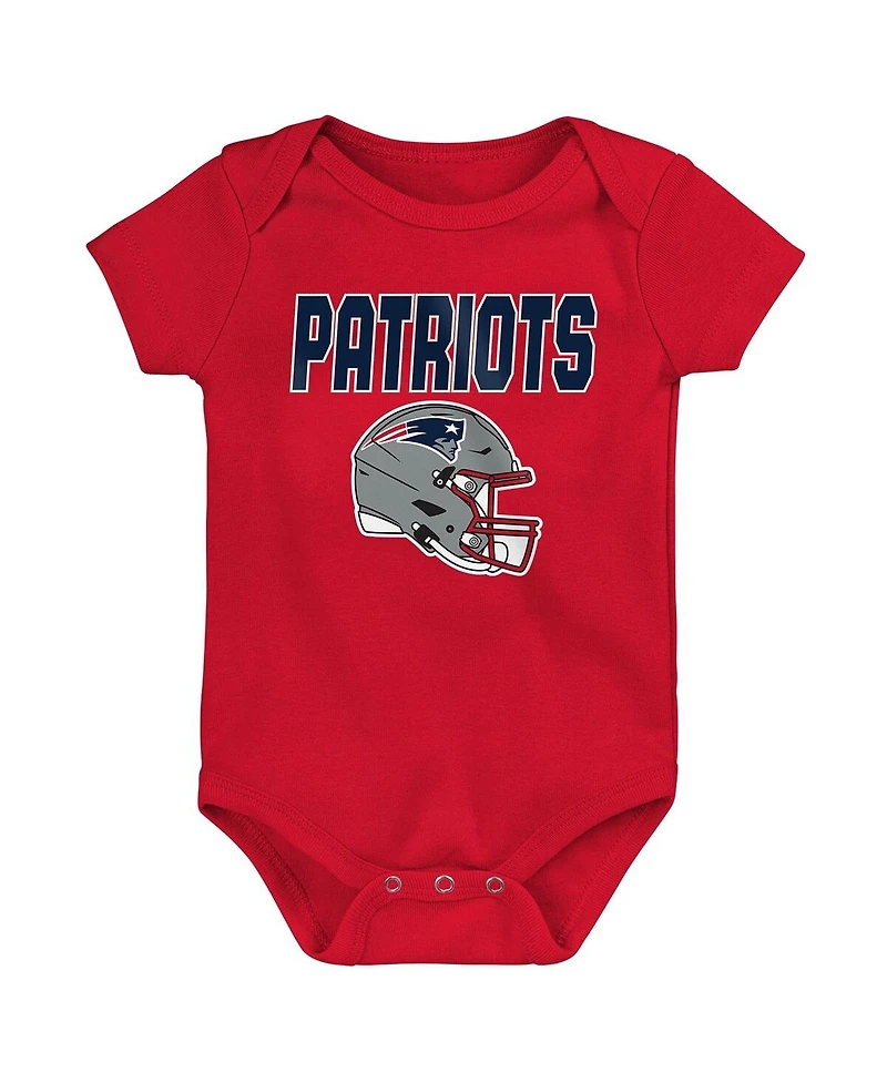 Outerstuff Baby Boys and Girls 3-Pack New England Patriots Littlest Player Bodysuit Set