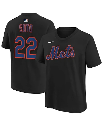 Nike Big Boys and Girls Juan Soto Black New York Mets Name Number T-Shirt