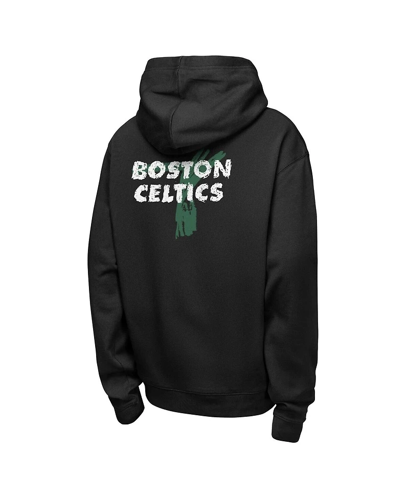 Nike Big Boys and Girls Black Boston Celtics Courtside Club Premiere Hoodie