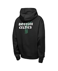 Nike Big Boys and Girls Black Boston Celtics Courtside Club Premiere Hoodie