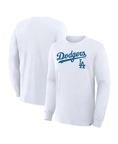 Fanatics Men's White Los Angeles Dodgers Lock-Up Legacy Long Sleeve T-Shirt