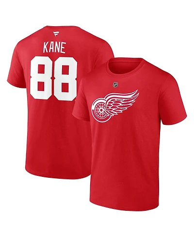 Fanatics Men's Patrick Kane Red Detroit Wings Authentic Stack Name and Number T-Shirt
