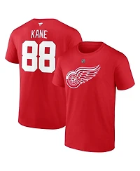 Fanatics Men's Patrick Kane Red Detroit Wings Authentic Stack Name and Number T-Shirt