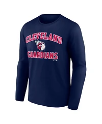 Logo Athletic Men's Navy Cleveland Guardians Heart Soul Long Sleeve T-Shirt