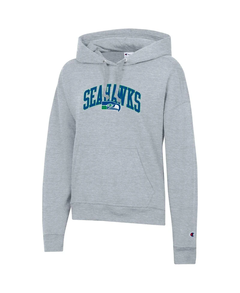 Champion Women's Heather Gray Seattle Seahawks Powerblend Hoodie