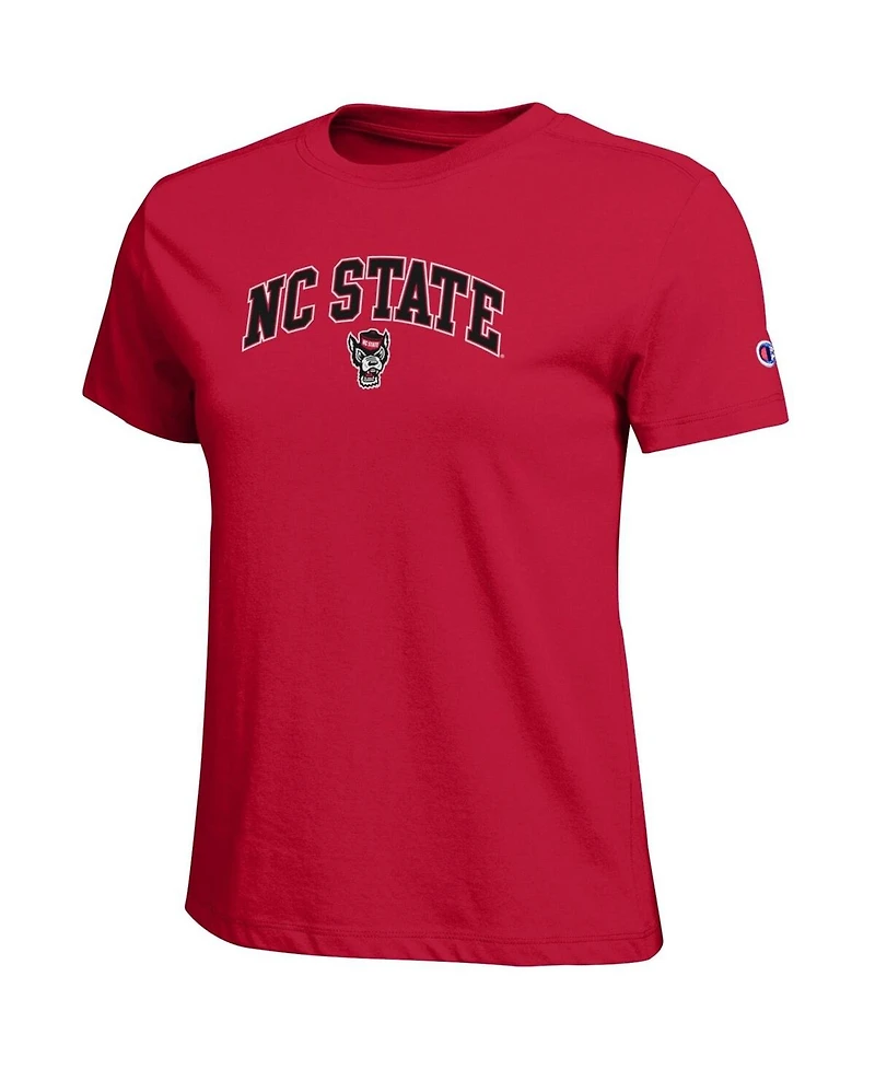 Champion Women's Red Nc State Wolfpack Arched Over Logo T-Shirt