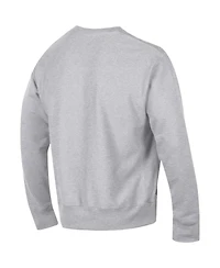 Champion Men's Gray Washington Huskies Distressed Arch Over Logo Reverse Weave Crew Neck Sweatshirt