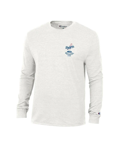 Champion Men's White Los Angeles Dodgers Cooperstown Winning Tradition Tri-Blend Long Sleeve T-Shirt