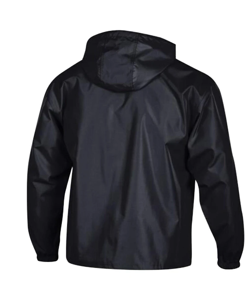Champion Men's Black Baltimore Ravens Packable Hooded Windbreaker Half-Zip Jacket