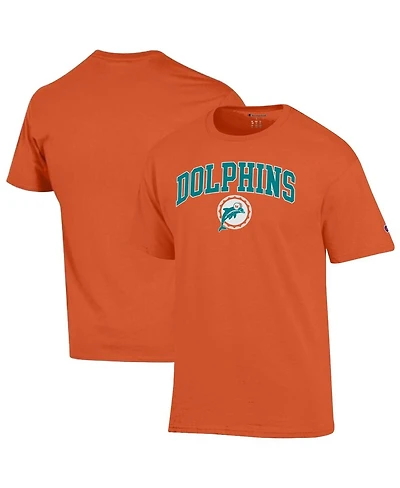 Champion Men's Orange Miami Dolphins Arch Over Logo T-Shirt