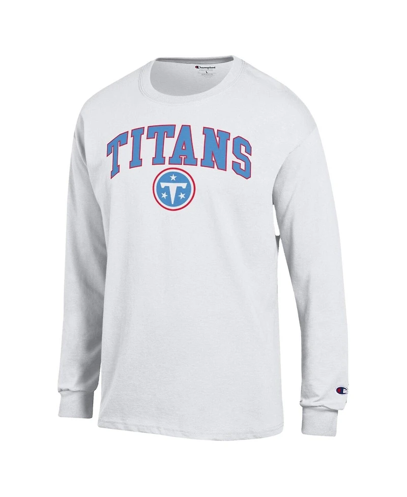 Champion Men's White Tennessee Titans Arch Over Logo Long Sleeve T-Shirt