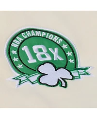 Mitchell & Ness Men's Cream Boston Celtics Hardwood Classics Chainstitch Premium Fleece Hoodie