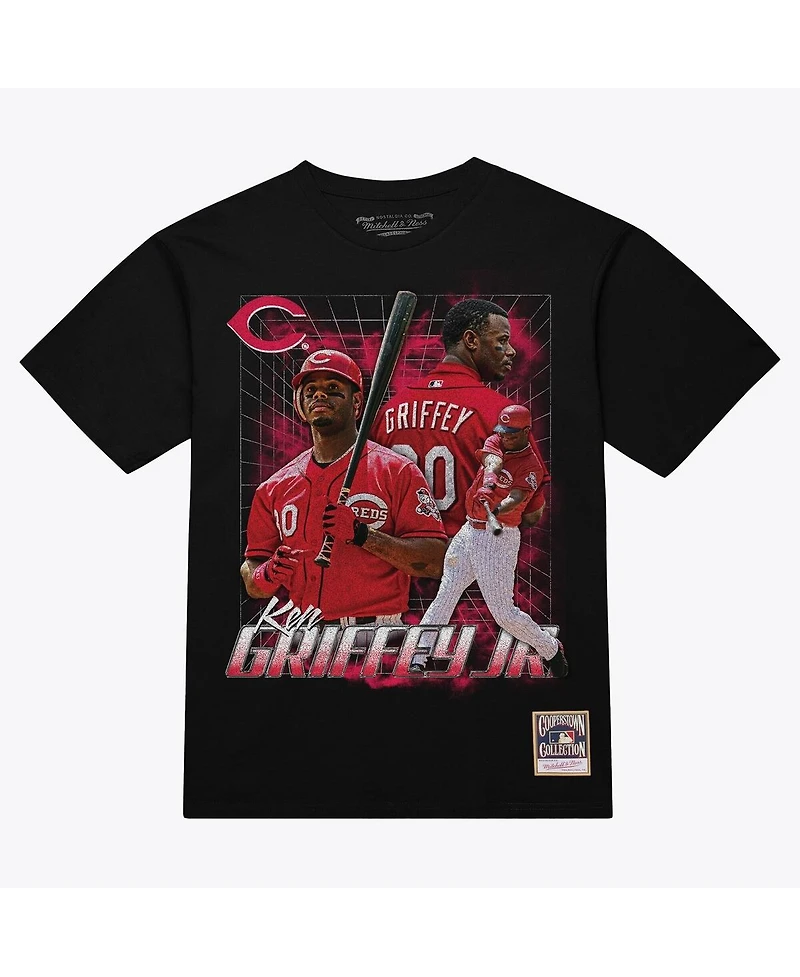 Mitchell & Ness Men's Ken Griffey Jr. Black Cincinnati Reds Legendary Collage Player T-Shirt