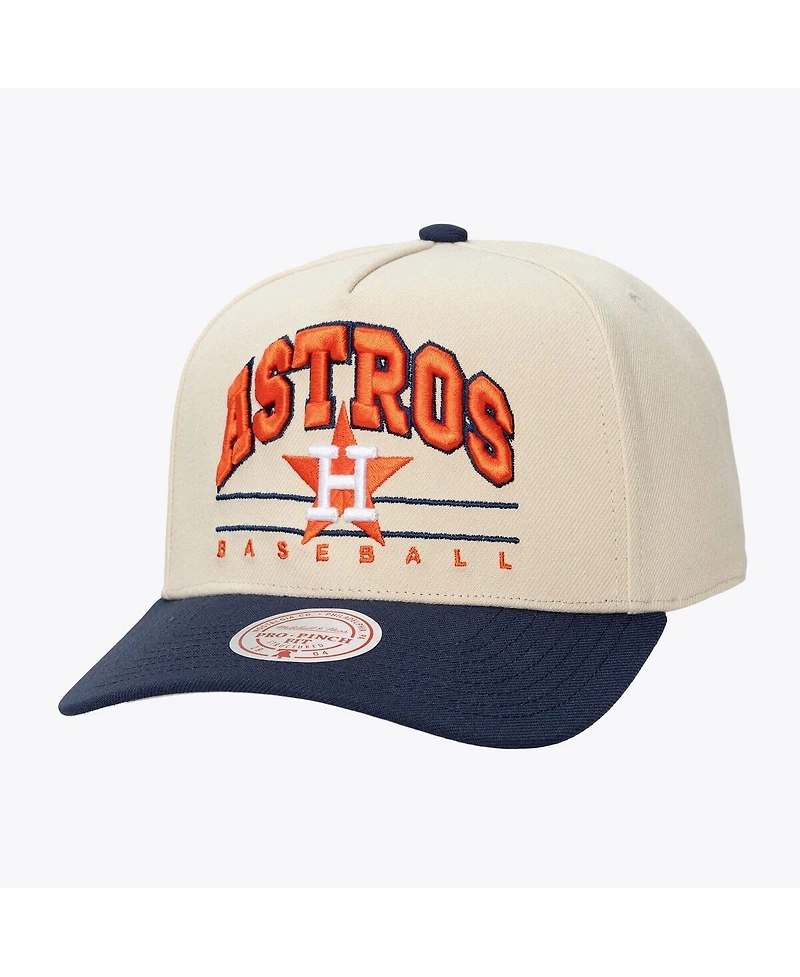 Mitchell & Ness Men's and Women's Cream Houston Astros Retro Arch Pro Pinch Snapback Hat