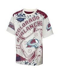 Outerstuff Big Boys and Girls Cream Colorado Avalanche Top Player T-Shirt