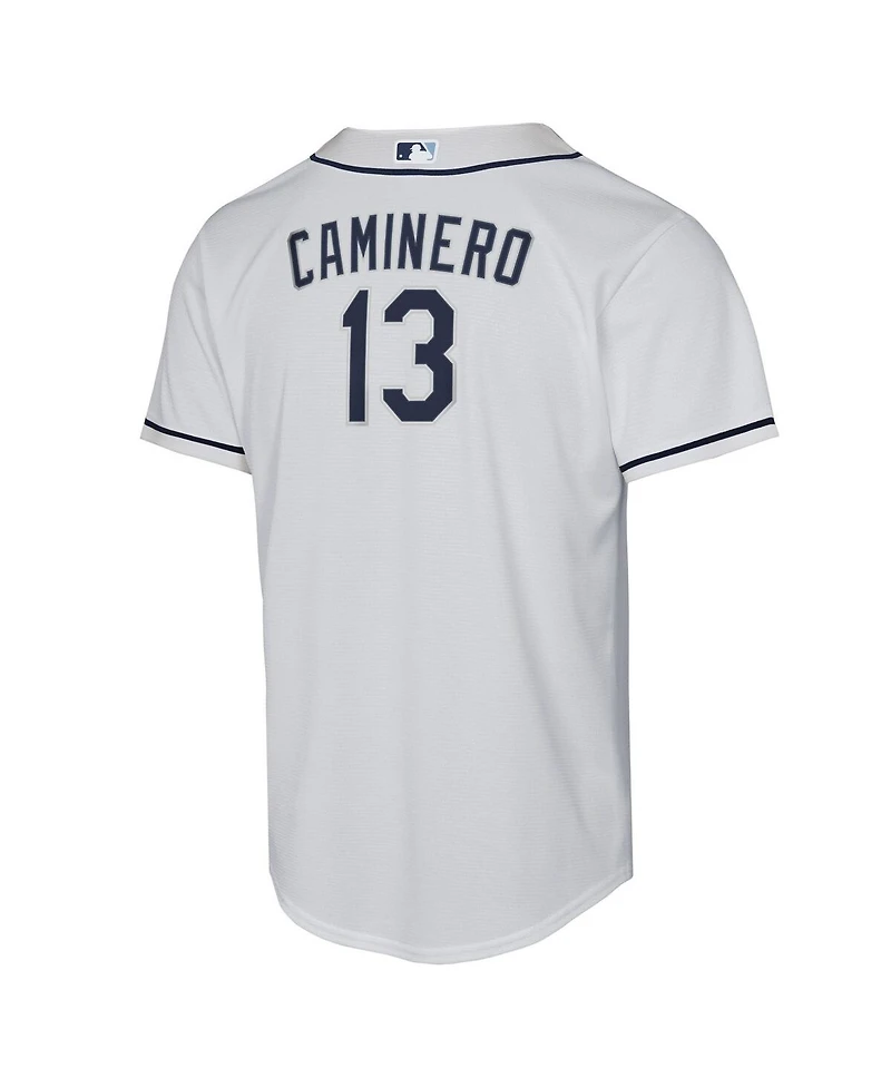 Nike Big Boys and Girls Junior Caminero White Tampa Bay Rays Home Replica Player Jersey