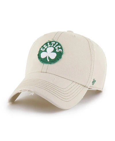 '47 Brand Men's Cream Boston Celtics Weathered Clean Up Adjustable Hat