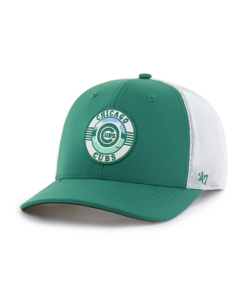 '47 Brand Men's Kelly Green/White Chicago Cubs Elevated Greens Adjustable Trucker Hat
