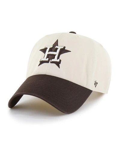 '47 Brand Men's Natural/Brown Houston Astros Two-Tone Fashion Clean Up Adjustable Hat