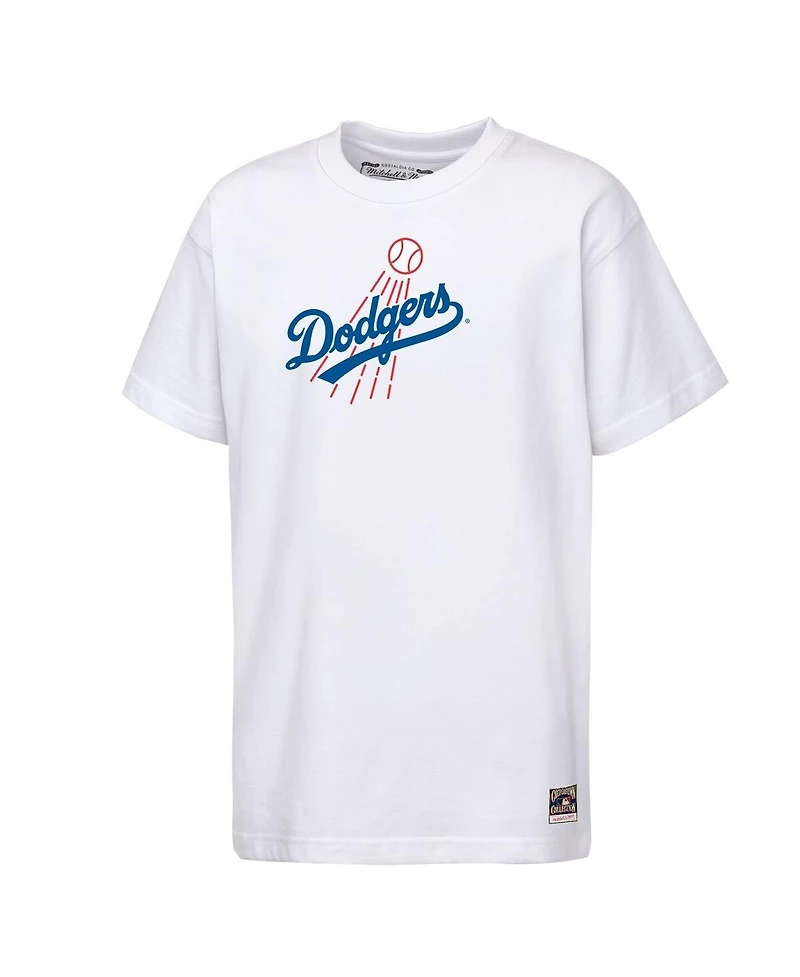Mitchell & Ness Big Boys and Girls White Los Angeles Dodgers Cooperstown Concession T-Shirt