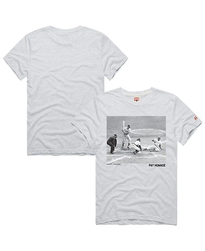 Homage Men's Jackie Robinson Ash Brooklyn Dodgers Cooperstown Collection Pay Player Graphic Tri-Blend T-Shirt