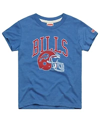 Homage Big Boys and Girls Royal Buffalo Bills Helmet Retro Tri-Blend T-Shirt
