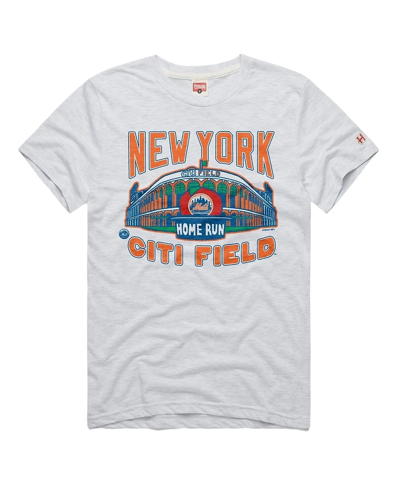 Homage Men's Ash New York Mets Tri-Blend Hyperlocal T-Shirt