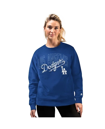 Starter Women's Royal Los Angeles Dodgers Lace Classic Sweatshirt