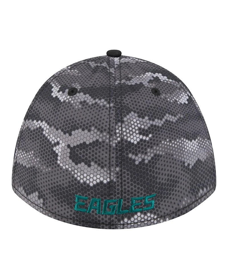 New Era Men's Black Philadelphia Eagles Camo A-Frame 39THIRTY Flex Hat