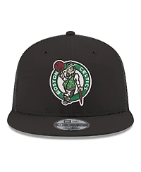 New Era Men's Black Boston Celtics Core Logo Meshback 9FIFTY Snapback Hat