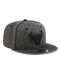 New Era Men's Black Chicago Bulls Washed Tonal 9FIFTY Snapback Hat