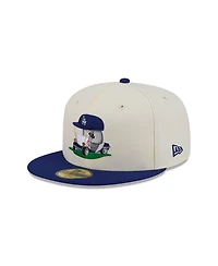 New Era Men's Cream/Royal Los Angeles Dodgers Bullpen Cart 59FIFTY Fitted Hat
