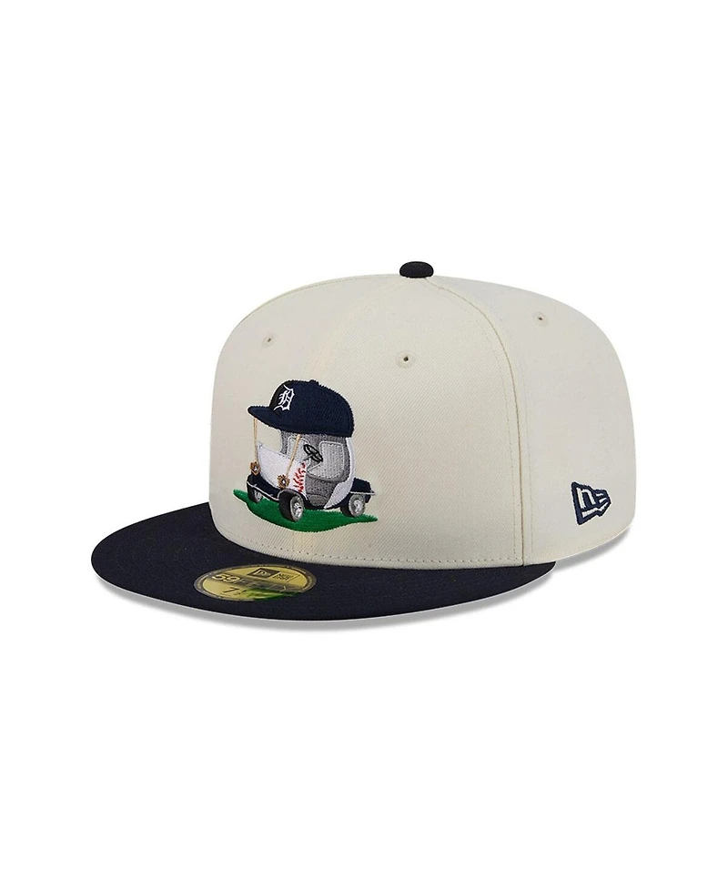 New Era Men's Cream/Navy Detroit Tigers Bullpen Cart 59FIFTY Fitted Hat