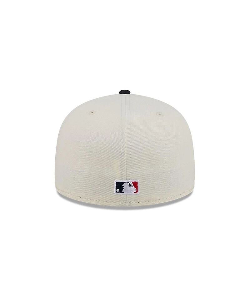 New Era Men's Cream/Navy Boston Red Sox Bullpen Cart 59FIFTY Fitted Hat