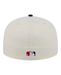 New Era Men's Cream/Navy Los Angeles Angels Bullpen Cart 59FIFTY Fitted Hat