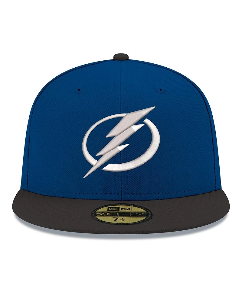 New Era Men's Blue Tampa Bay Lightning Core Logo Two-Tone 59FIFTY Fitted Hat