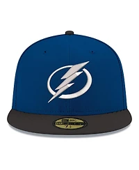 New Era Men's Blue Tampa Bay Lightning Core Logo Two-Tone 59FIFTY Fitted Hat