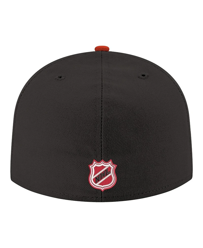 New Era Men's Black Jersey Devils Core Logo Two-Tone 59FIFTY Fitted Hat