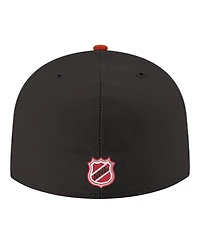 New Era Men's Black Jersey Devils Core Logo Two-Tone 59FIFTY Fitted Hat