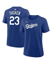 Nike Women's Kyle Tucker Royal Los Angeles Dodgers Name and Number T-Shirt