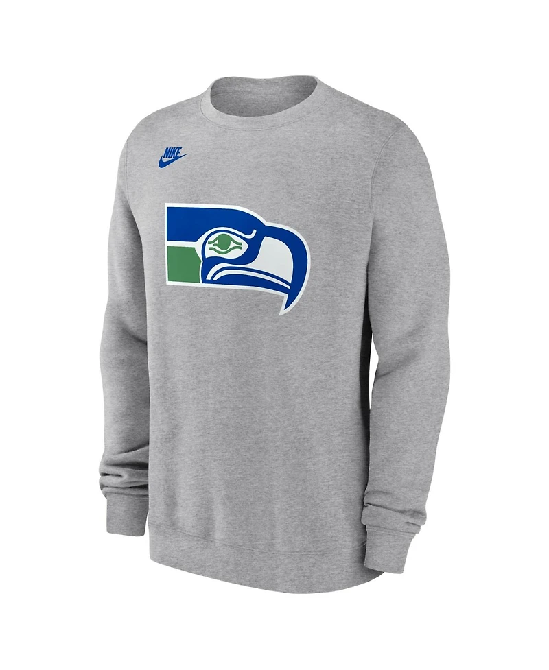Nike Men's Heather Gray Seattle Seahawks Vintage Osprey Head Club Sweatshirt
