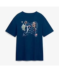 Fanatics Men's Jack Hughes Navy Us Men's Olympic Hockey Gold Medal Flag T-Shirt